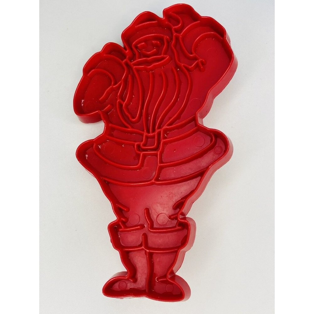 Tupperware Red Holiday 5 Inch Classic Santa Cookie Imprint Shape Cutter Vintage